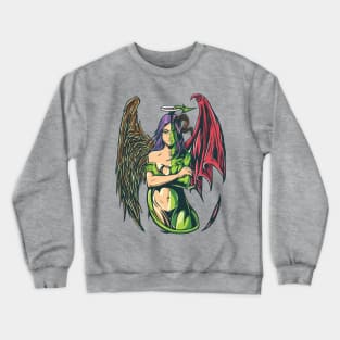 angel demons hand drawn Crewneck Sweatshirt